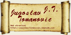 Jugoslav Tomanović vizit kartica
